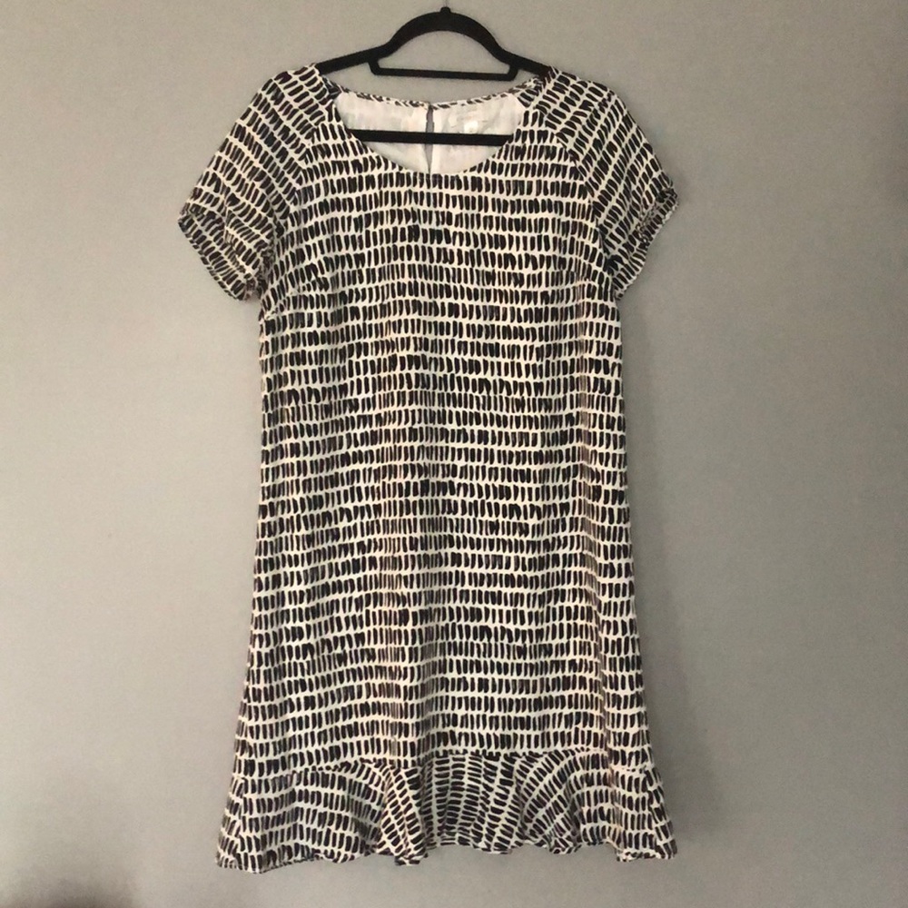 Garnet Hill Black and White Pattern Dress